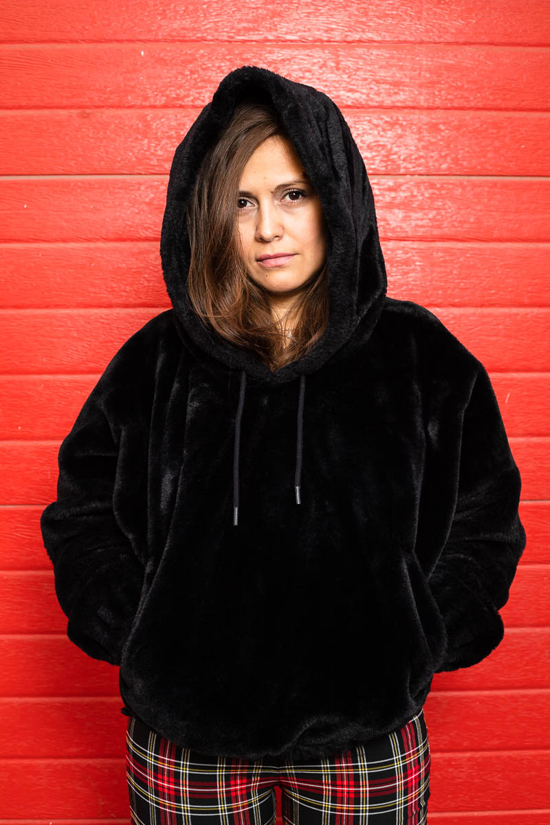 Portrait of Rafaela in a hoodie